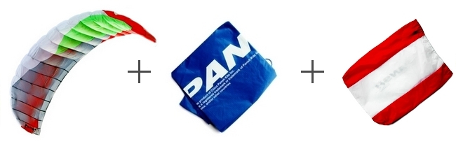 Вариант комплектации - только купол: купол Pansh Aurora  +  мешок для послеполётной упаковки купола  +  упаковочный мешок