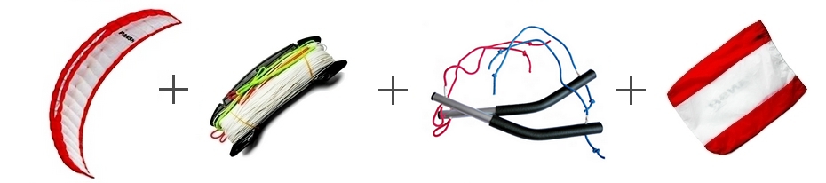 Вариант комплектации - всё включено: купол Pansh Асе  +  4 стропы  +  2 ручки  +  упаковочный мешок