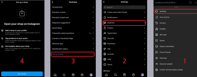 خطوات إنشاء متجر إلكتروني على انستقرام