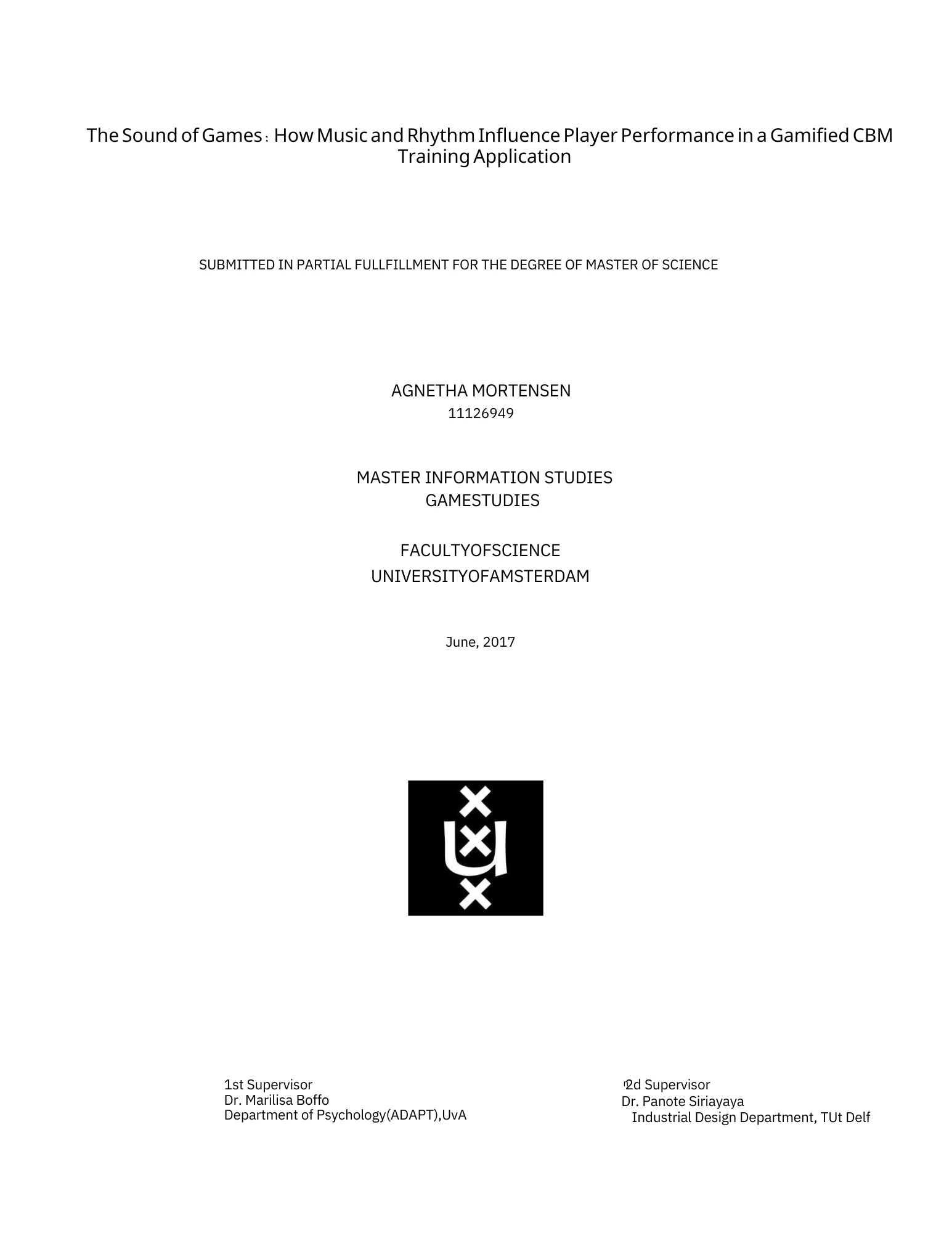 Master Thesis - UvA 2016 - Agnetha Mortensen - Game Studies