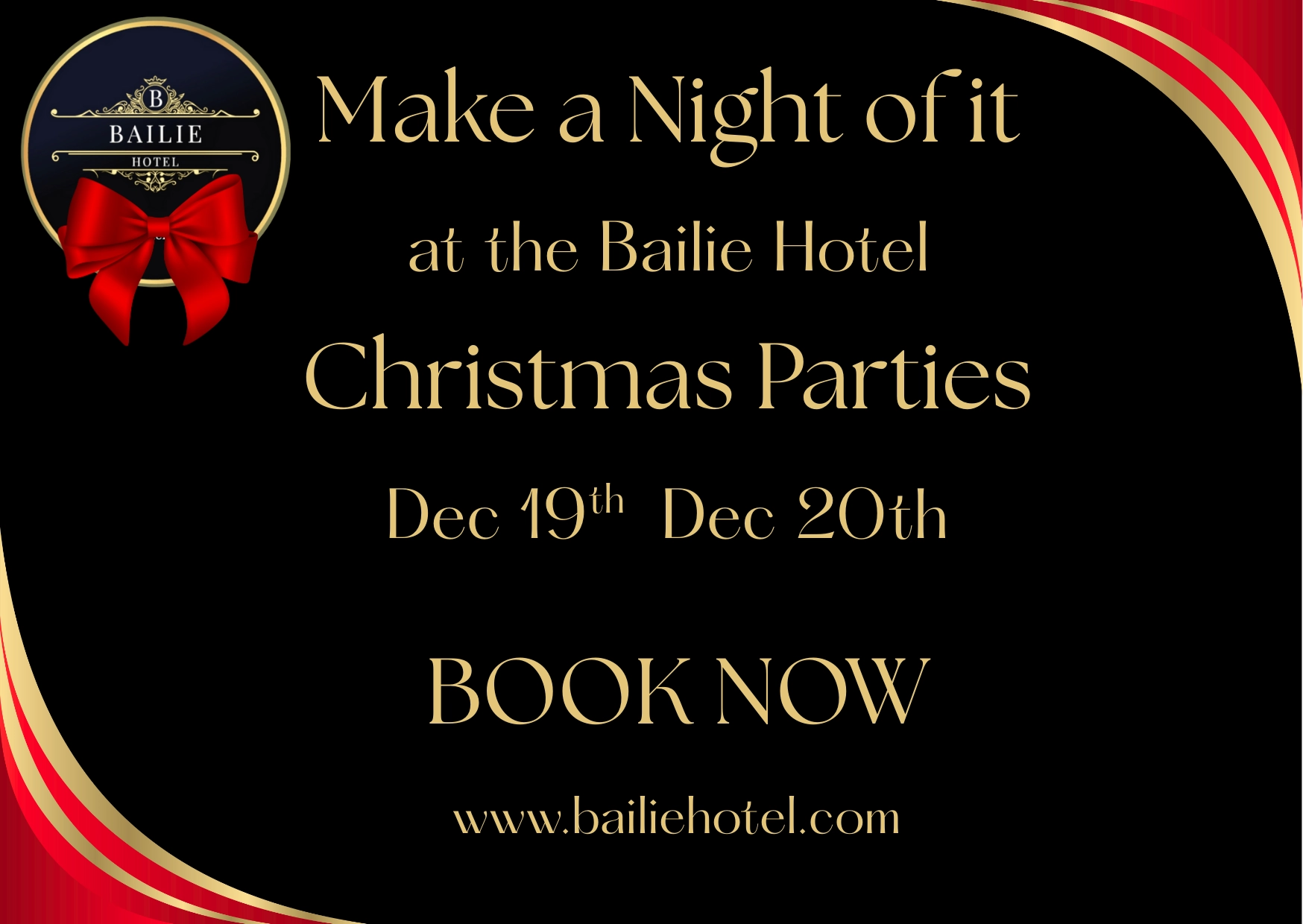 Make a Night of It at The Bailie Hotel Christmas Parties