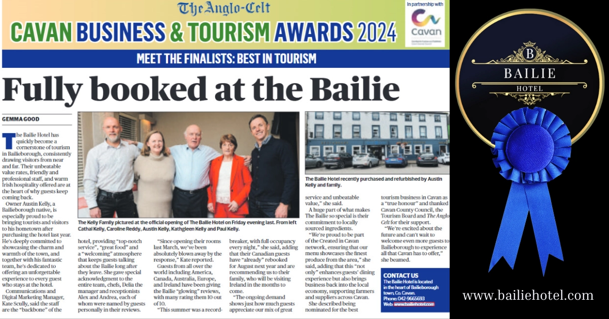 Thanks to the The Anglo-Celt for the lovely write up about the upcoming awards ceremony