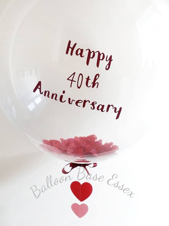40th ruby wedding anniversary confetti balloon