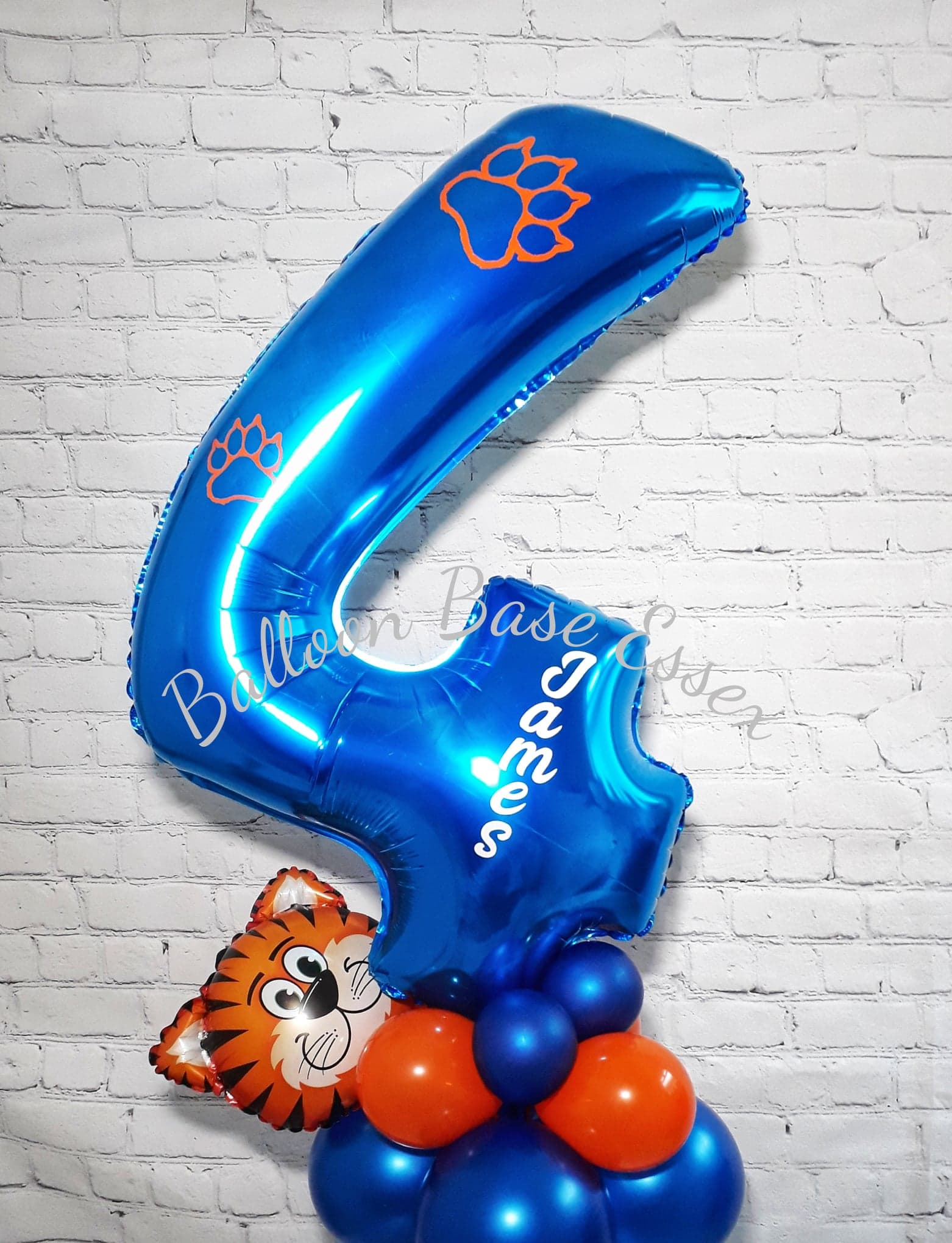 Tiger themed number 4 balloon