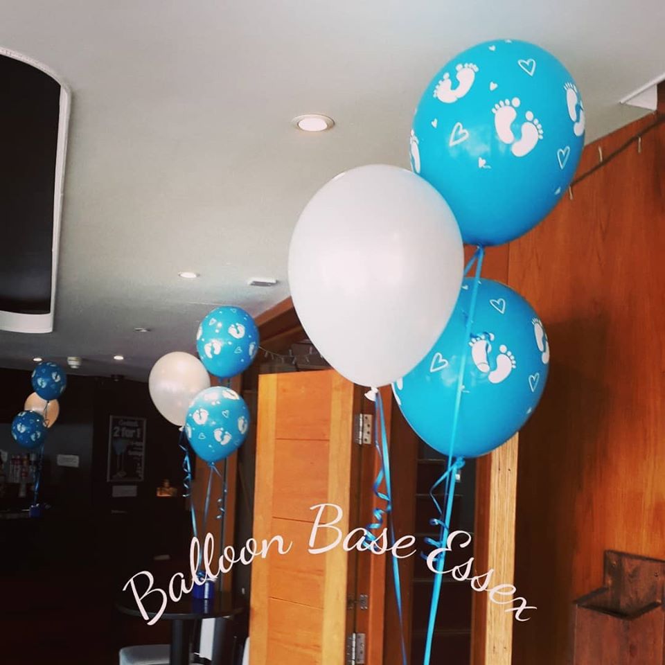 Blue baby shower bouquets