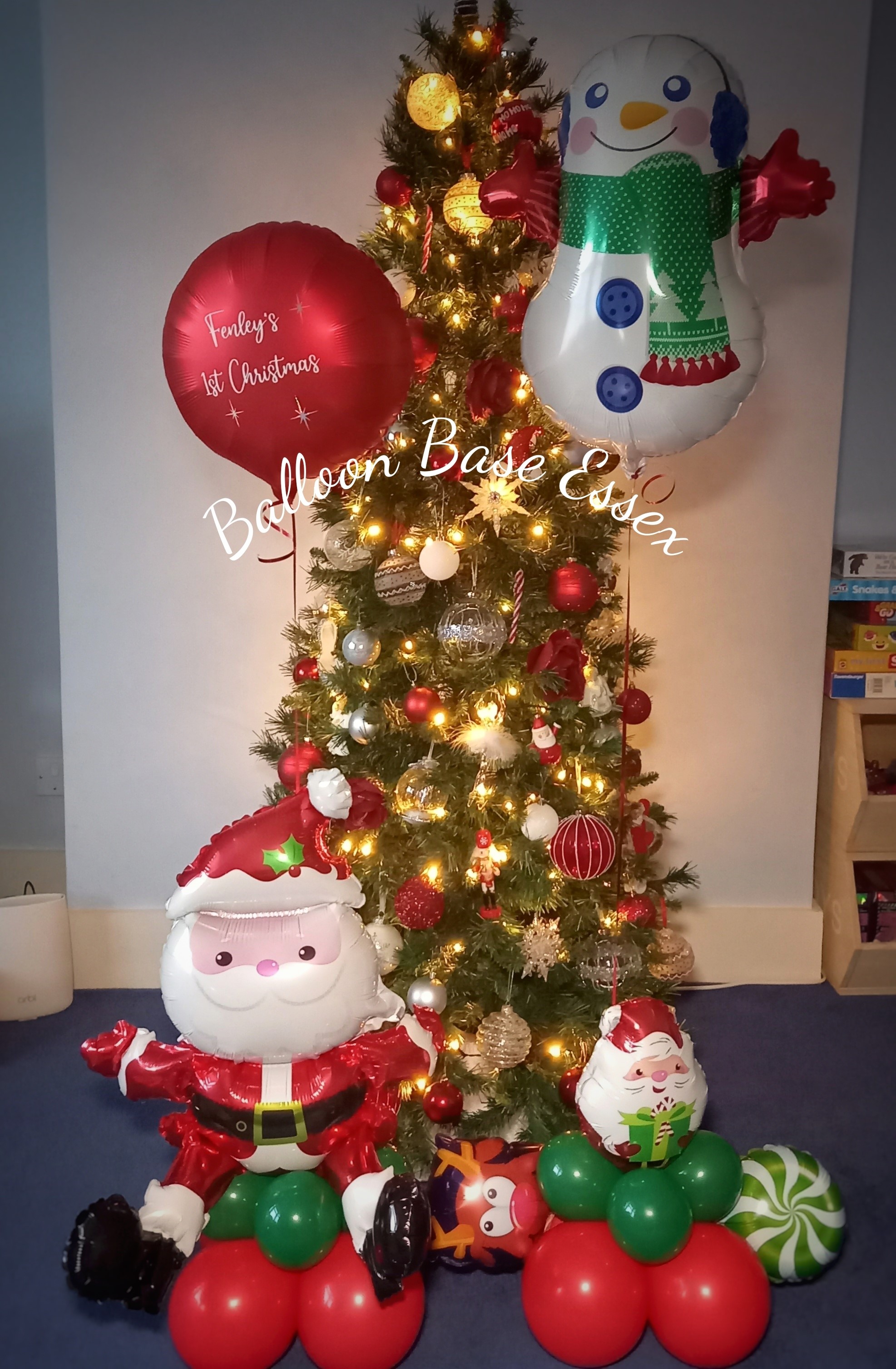 Christmas Santa and snowman balloons