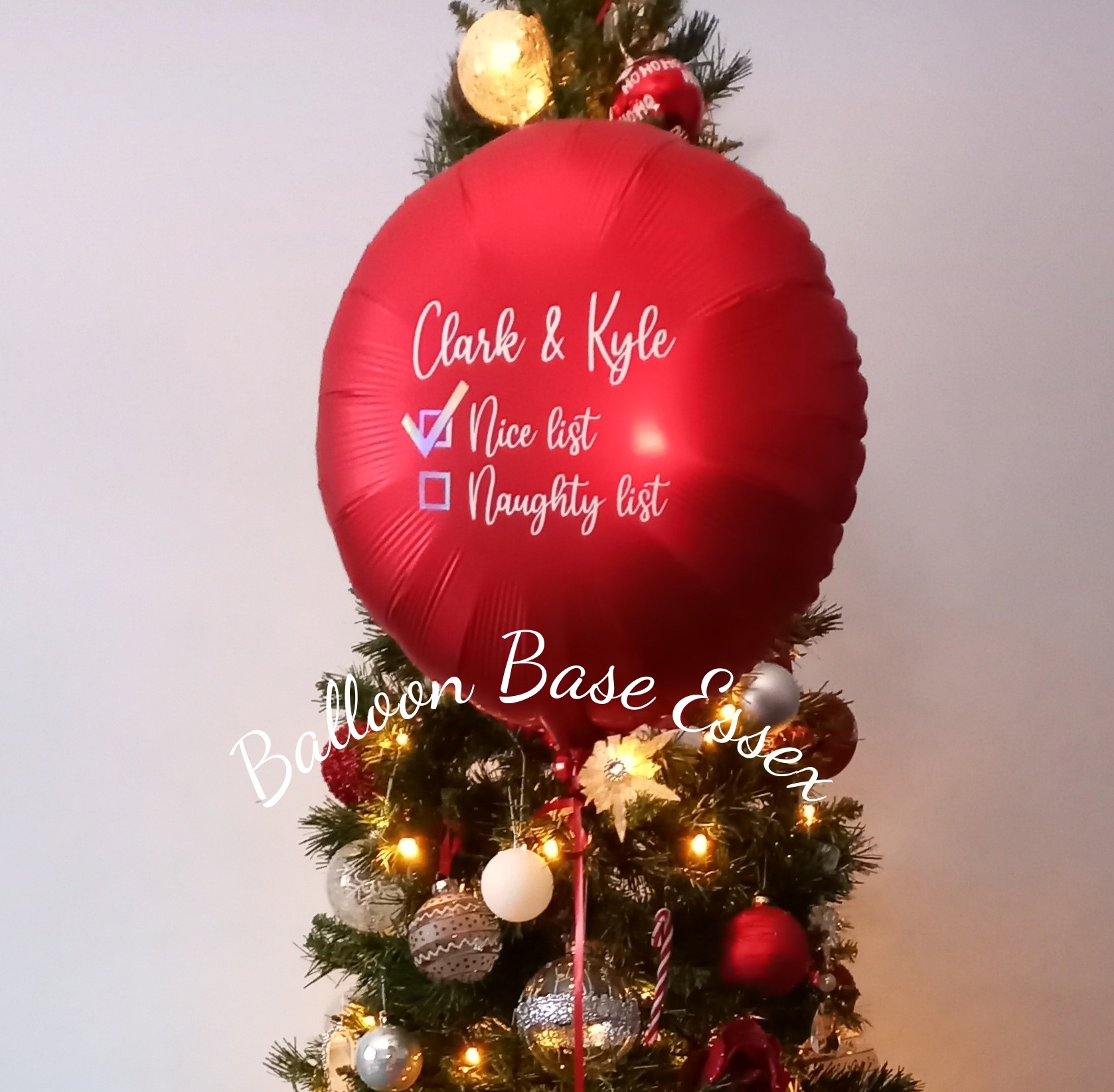 Personalised Christmas nice list balloon