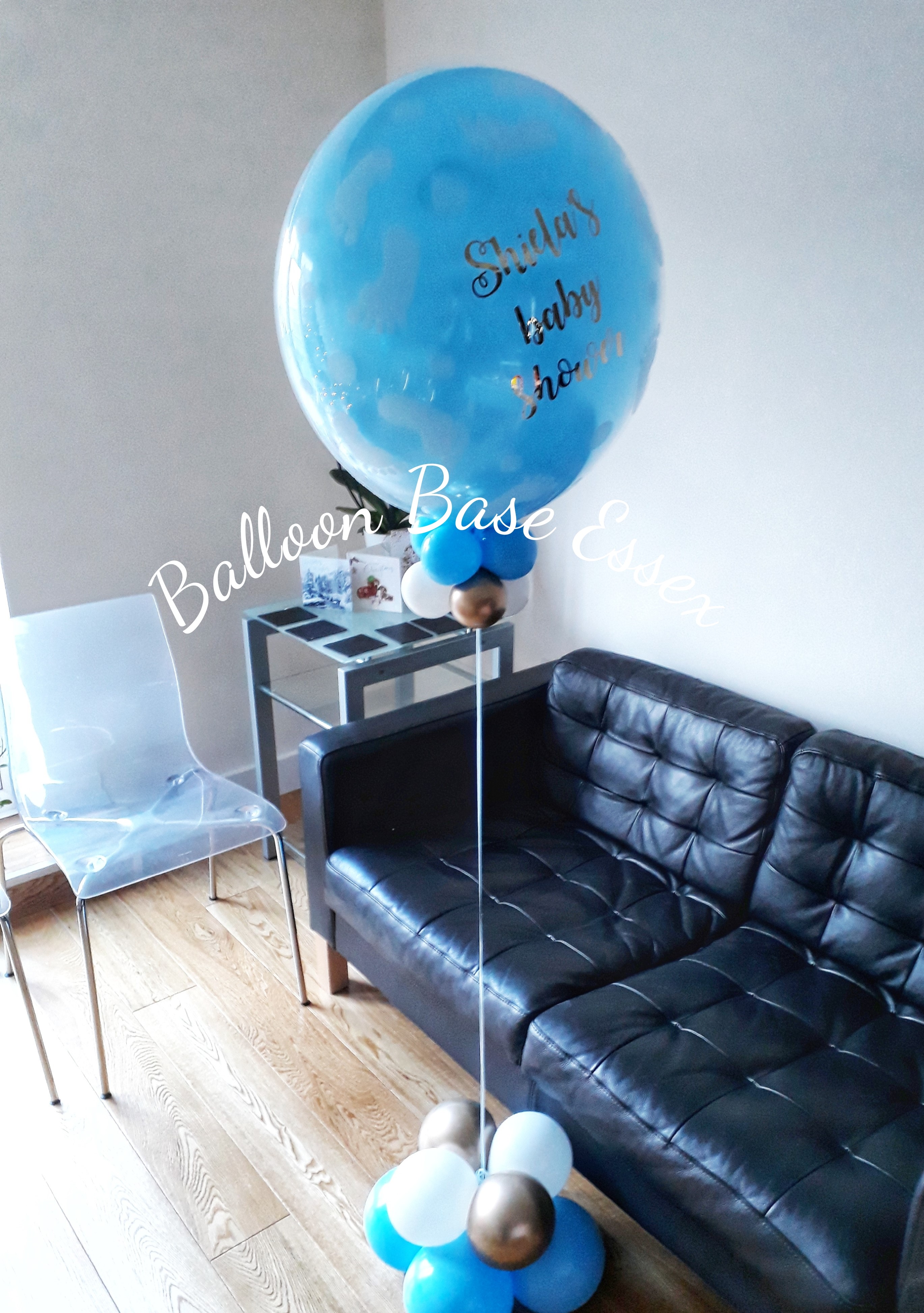 Personalised blue baby shower balloon