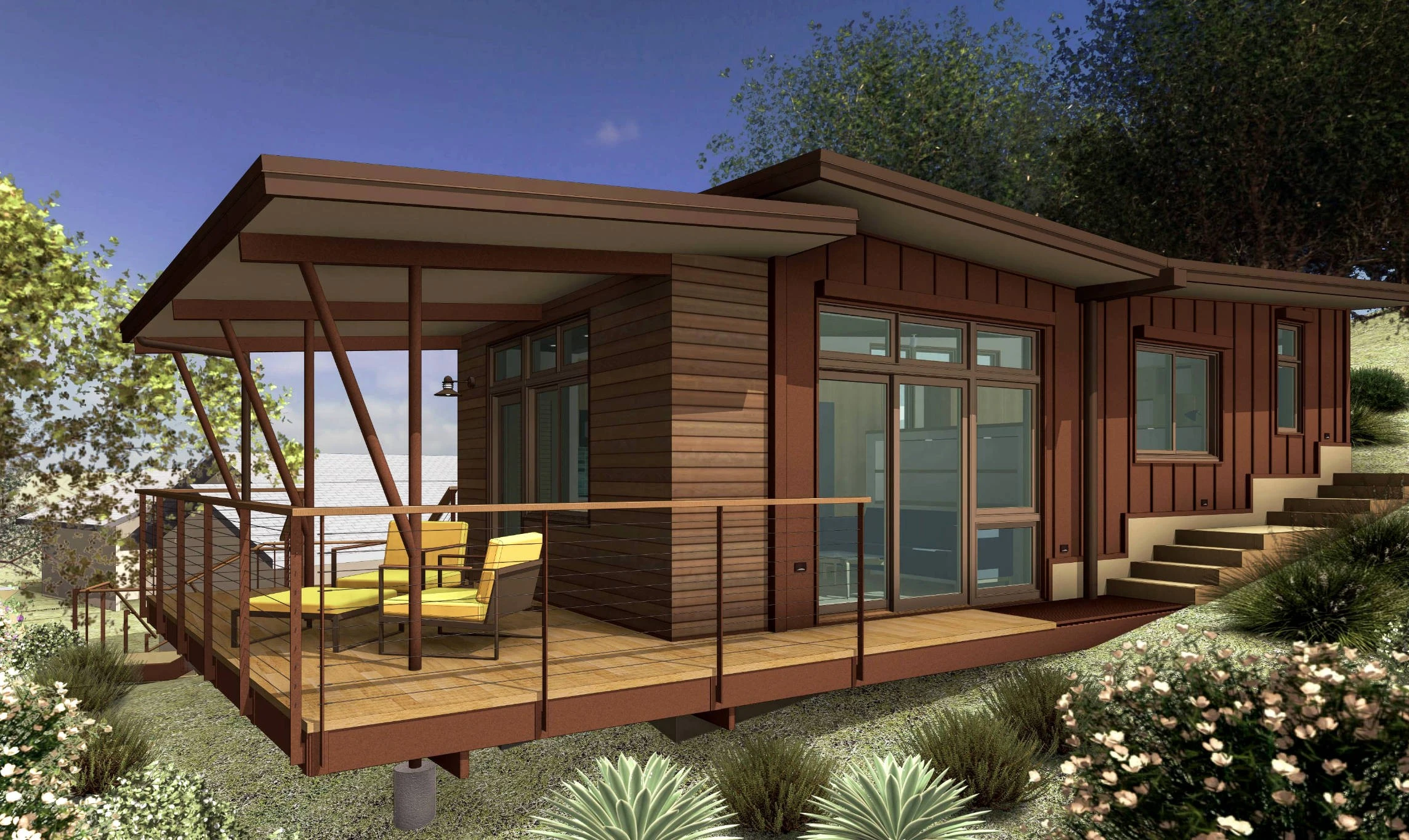 Backyard Accessory Dwelling Unit (ADU) with Butterfly Roof