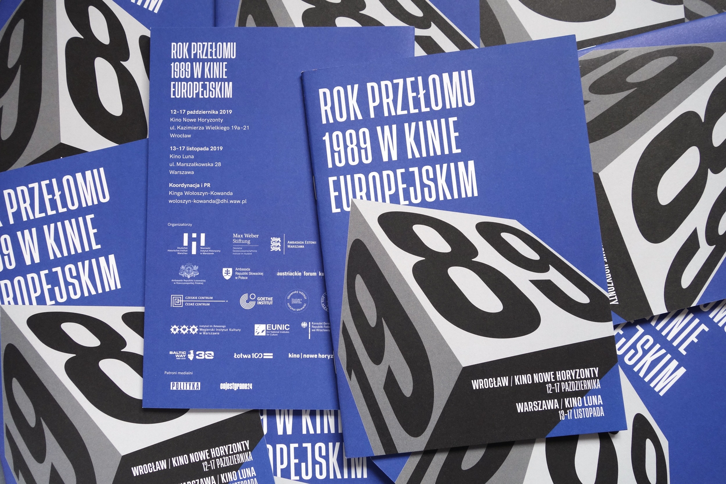editorial and identity design including brochure design for film festival 1989 Year of Breakthrough in Warsaw