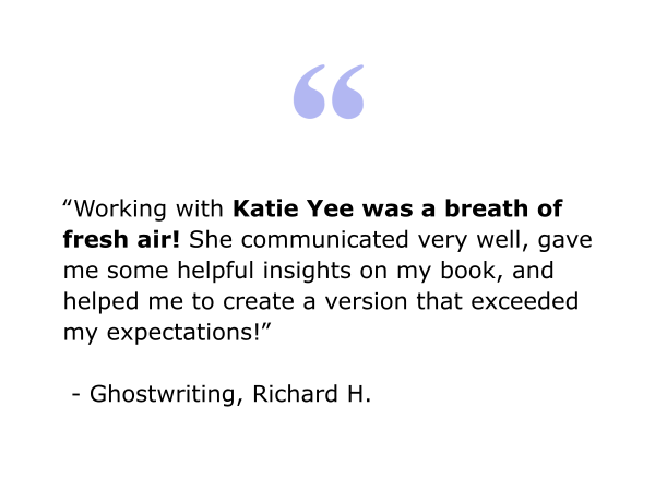 Books Edited with Katie Yee's Freelance Service are excellent.