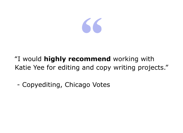 Editing and Copy Editing Books is Katie Yee's Freelance Service Editing and Copy Editing Books is Katie Yee's Freelance Service