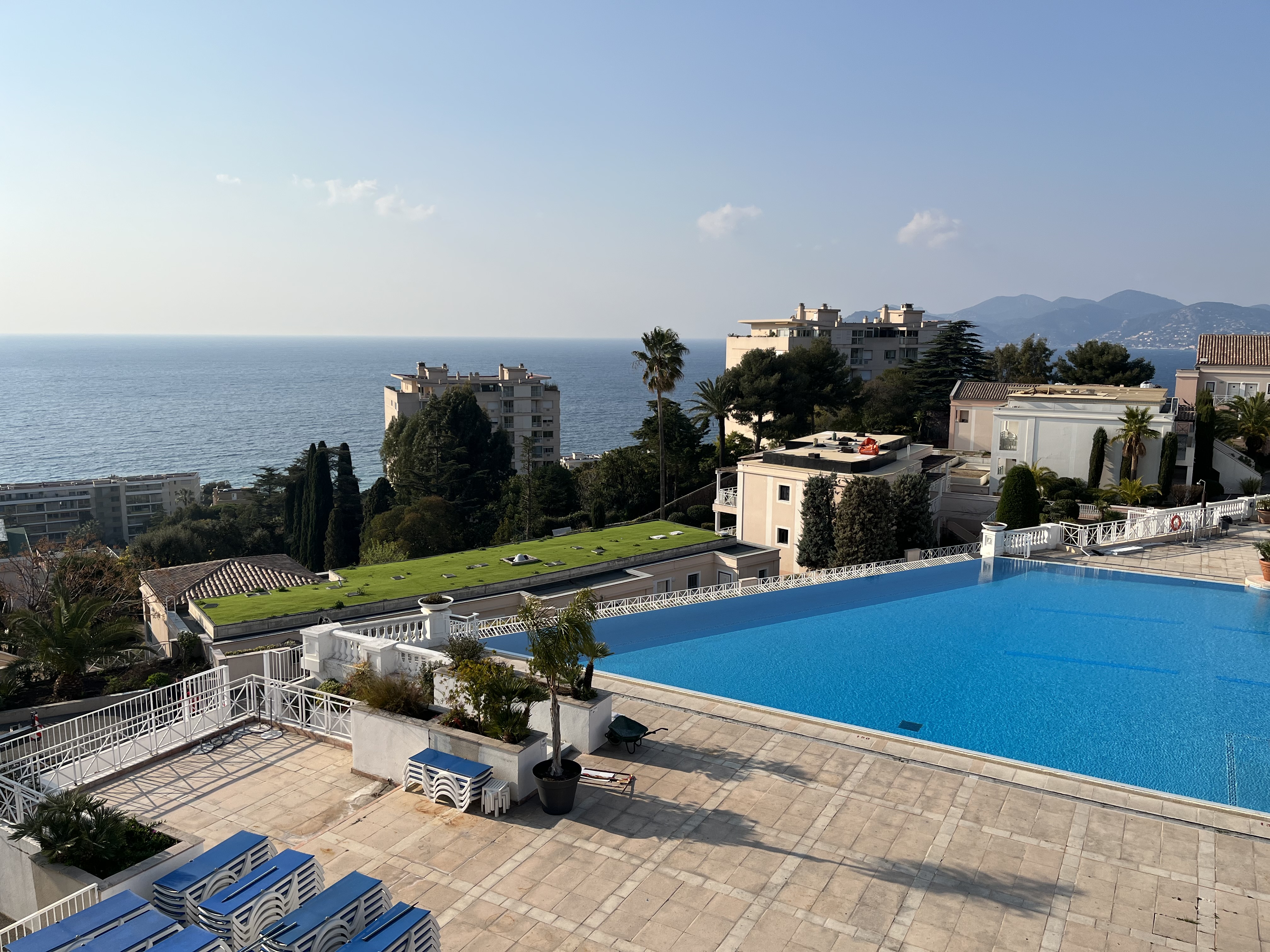 Infinity pool with view of the sea and islands