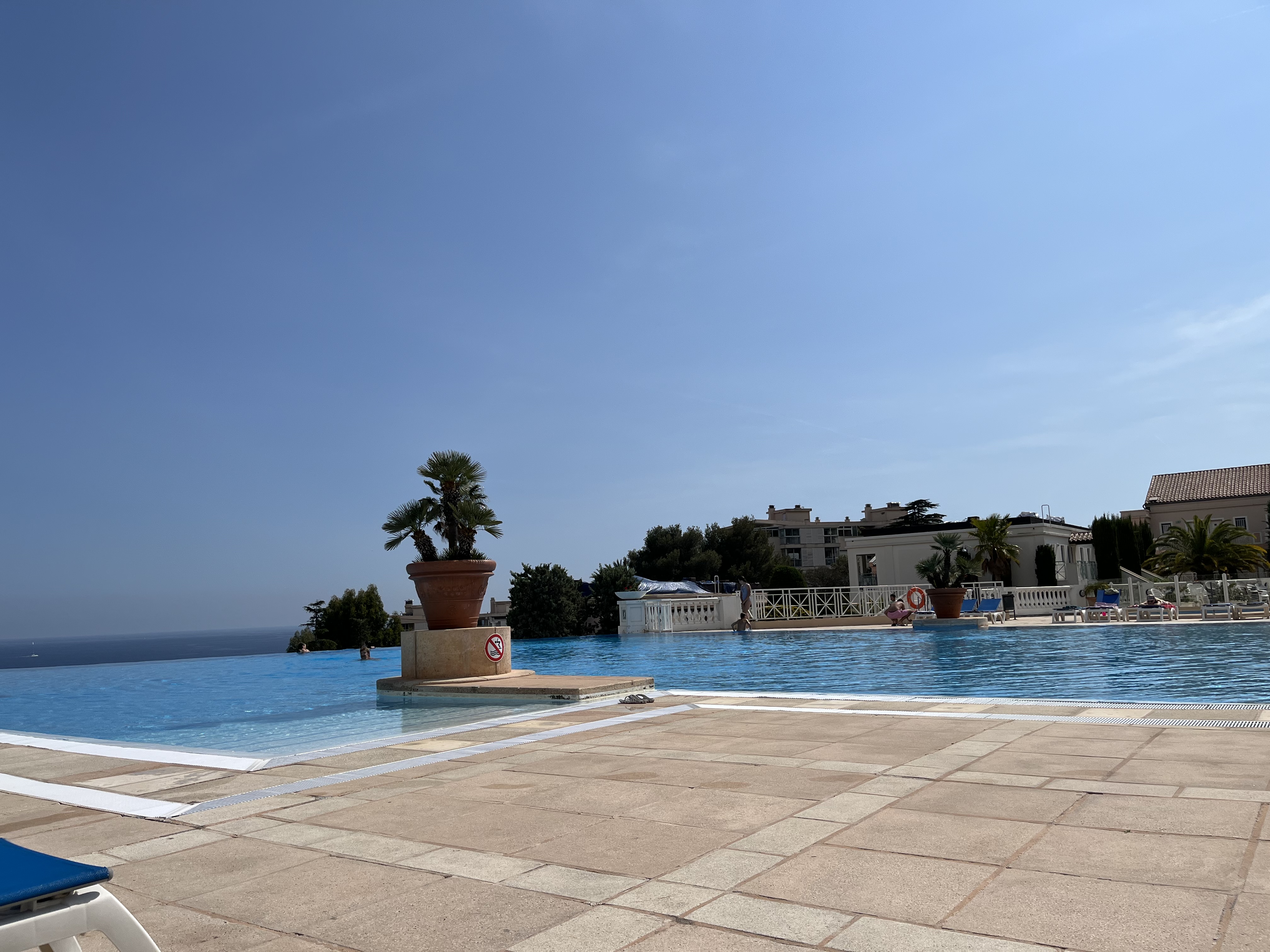 Infinity pool with view of the sea and islands