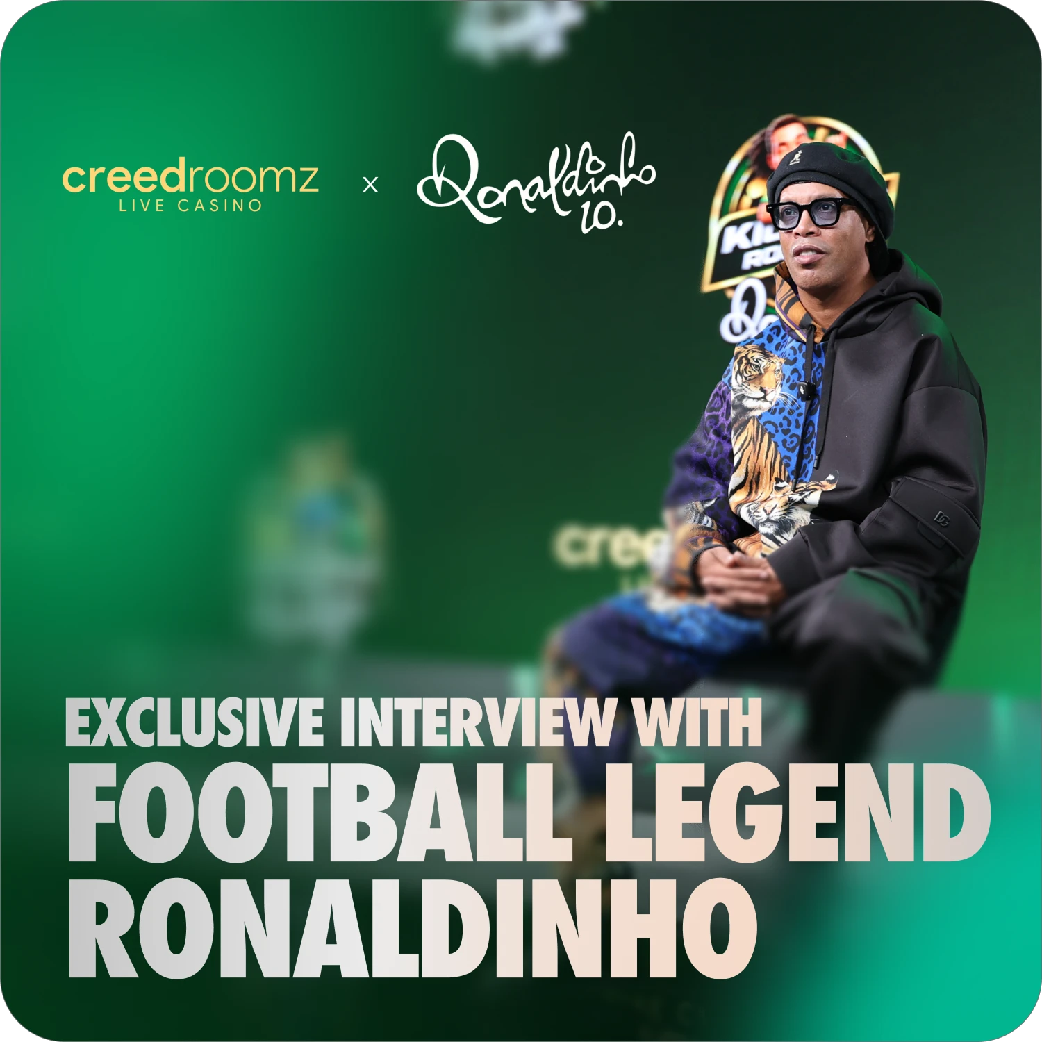 Football icon Ronaldinho gives an exclusive interview as a Global Partner of CreedRoomz’s 2 New Game Shows