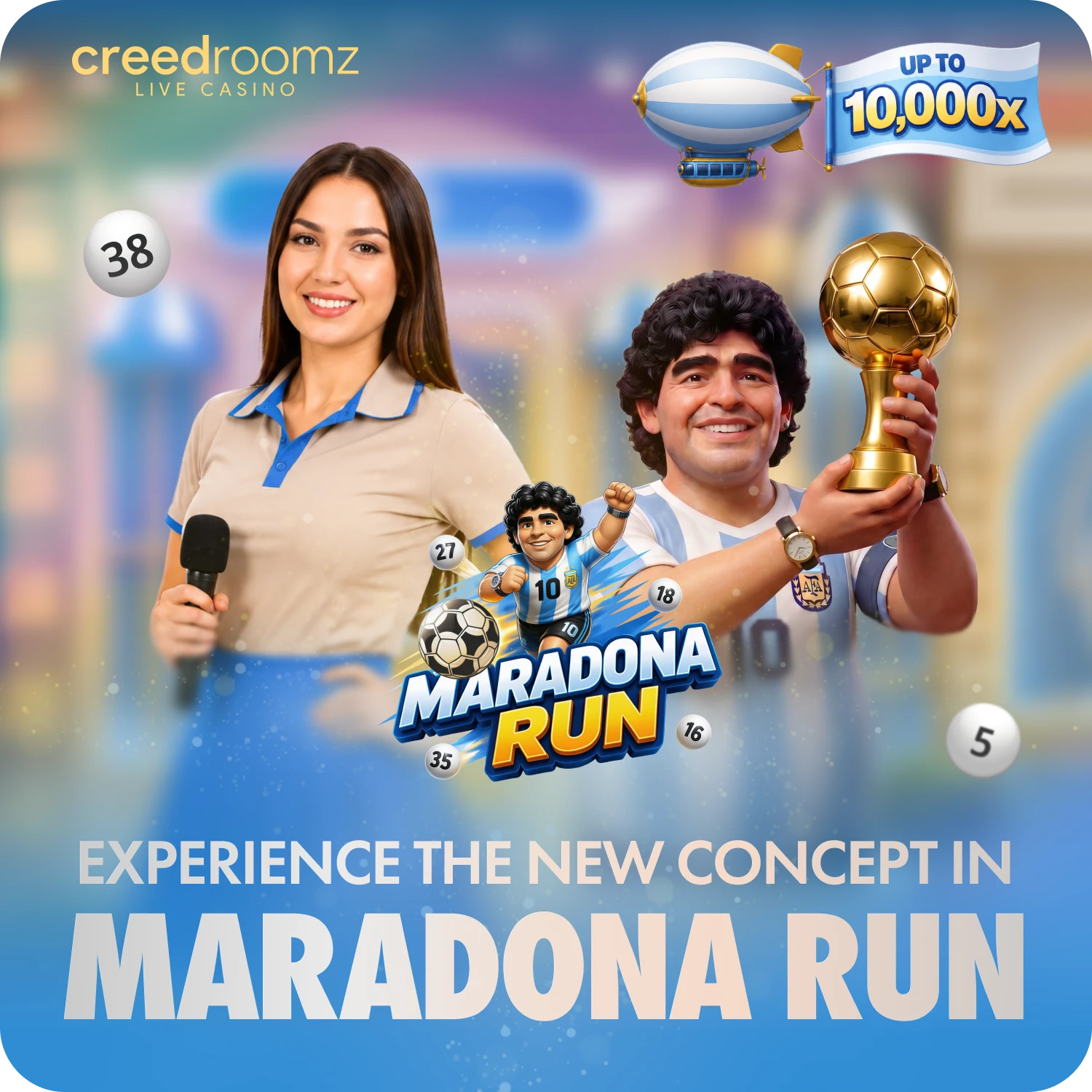 "Maradona Run" Launched by CreedRoomz as New Live Game Show with Official Rights