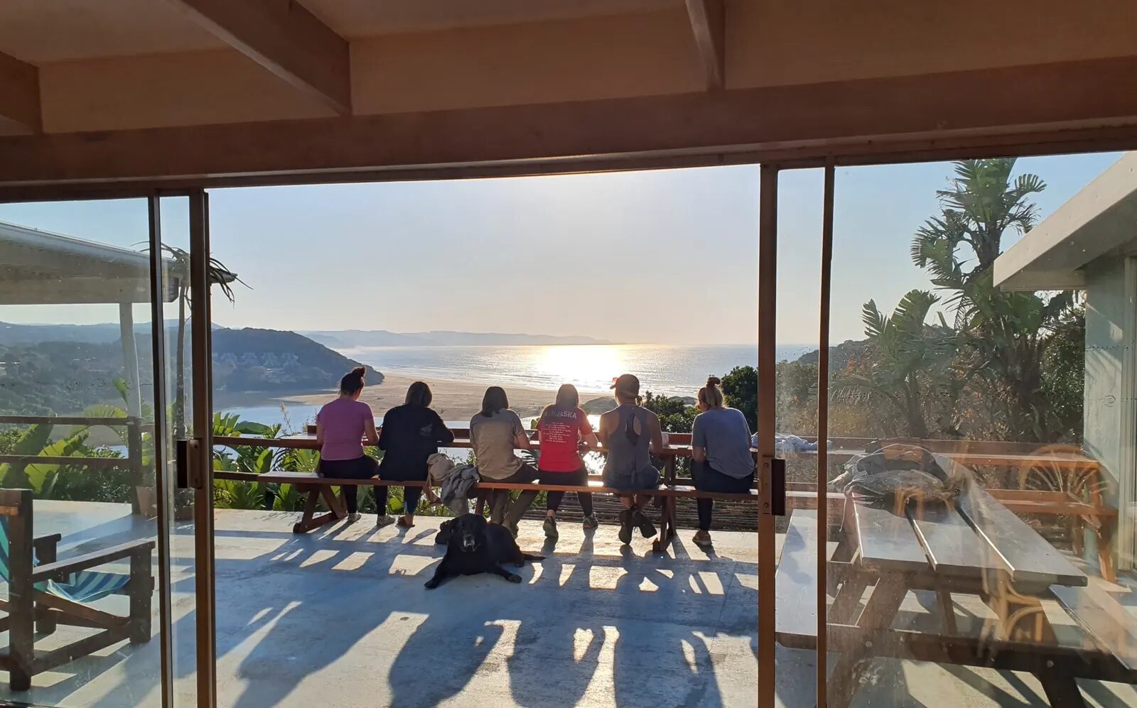 Breakfast served on a deck overlooking Chintsa lagoon