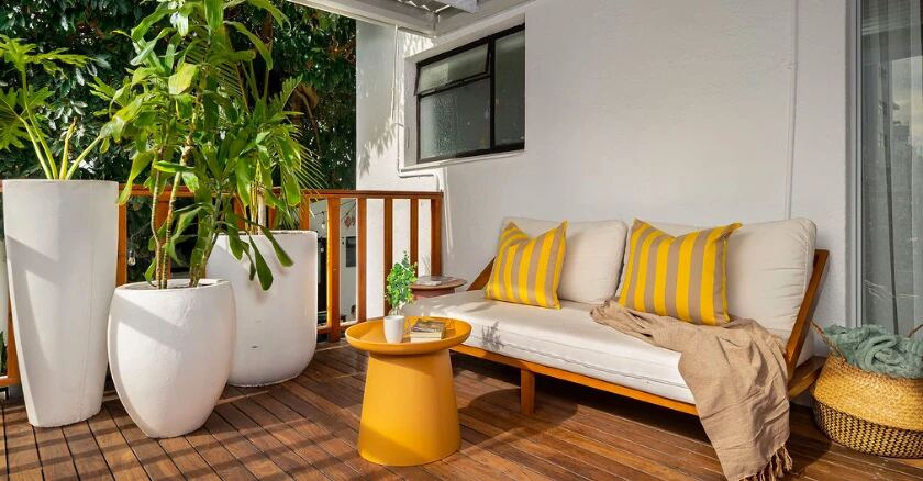 Private outdoor balcony at Cape Town coliving accommodation