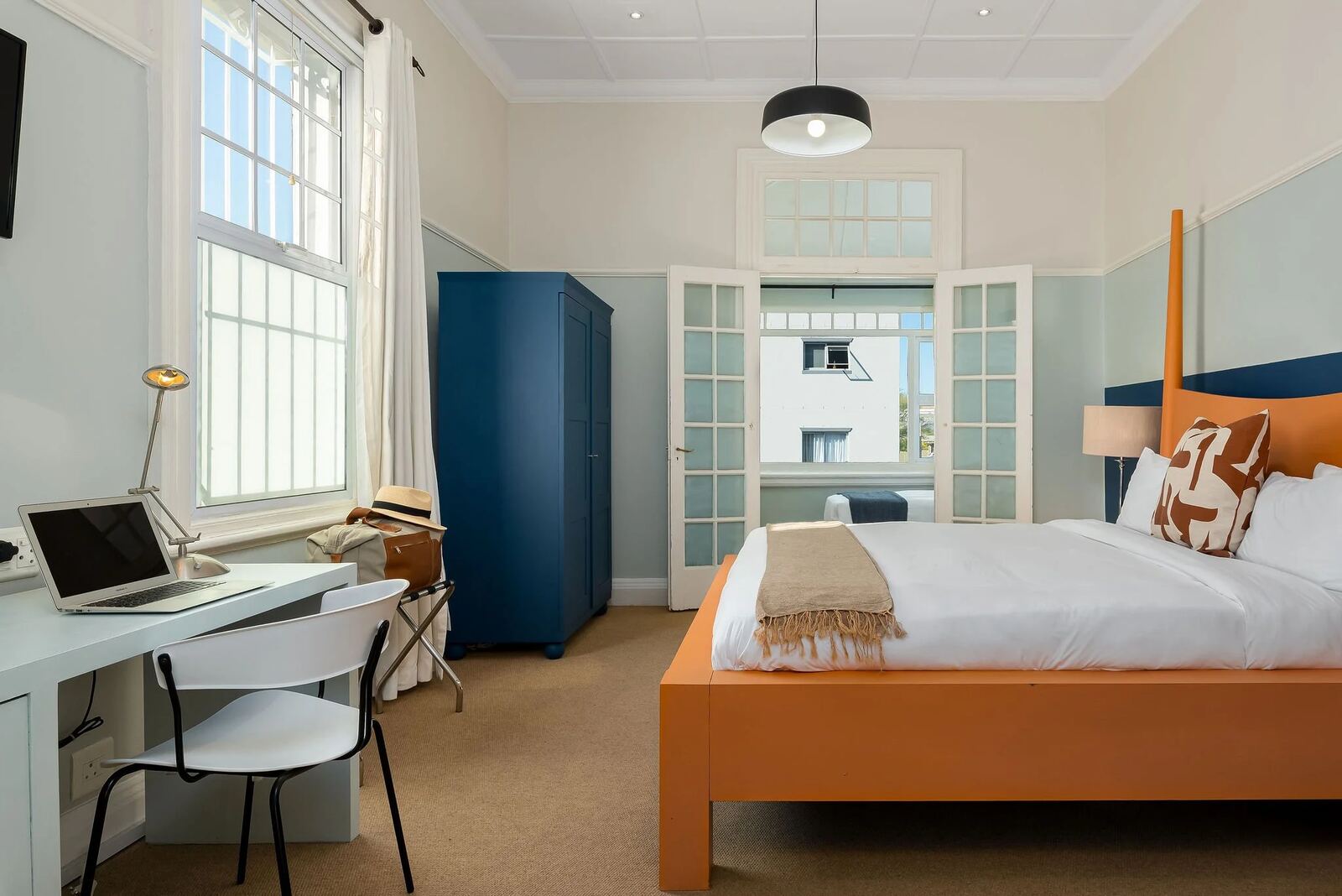 Private room with desk at the Green Point coliving property