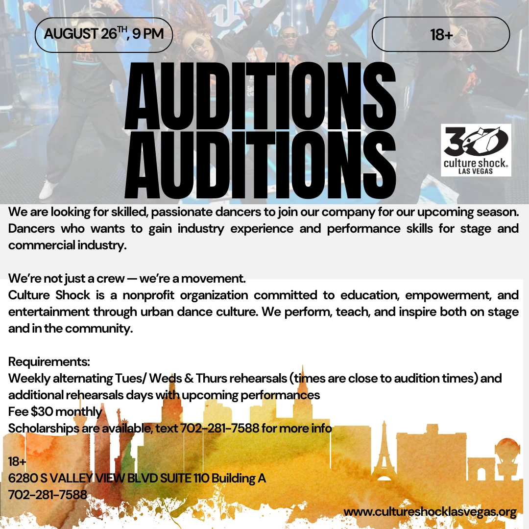 Audition 18+, Tuesday, August 26th 