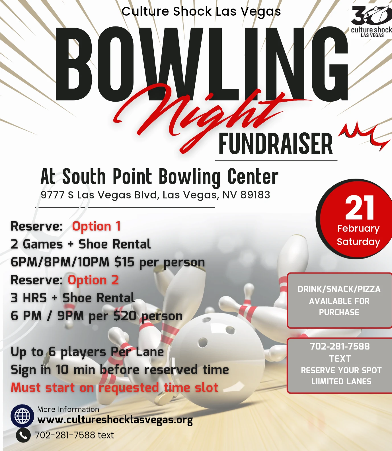 Culture Shock Las Vegas Bowling Night 