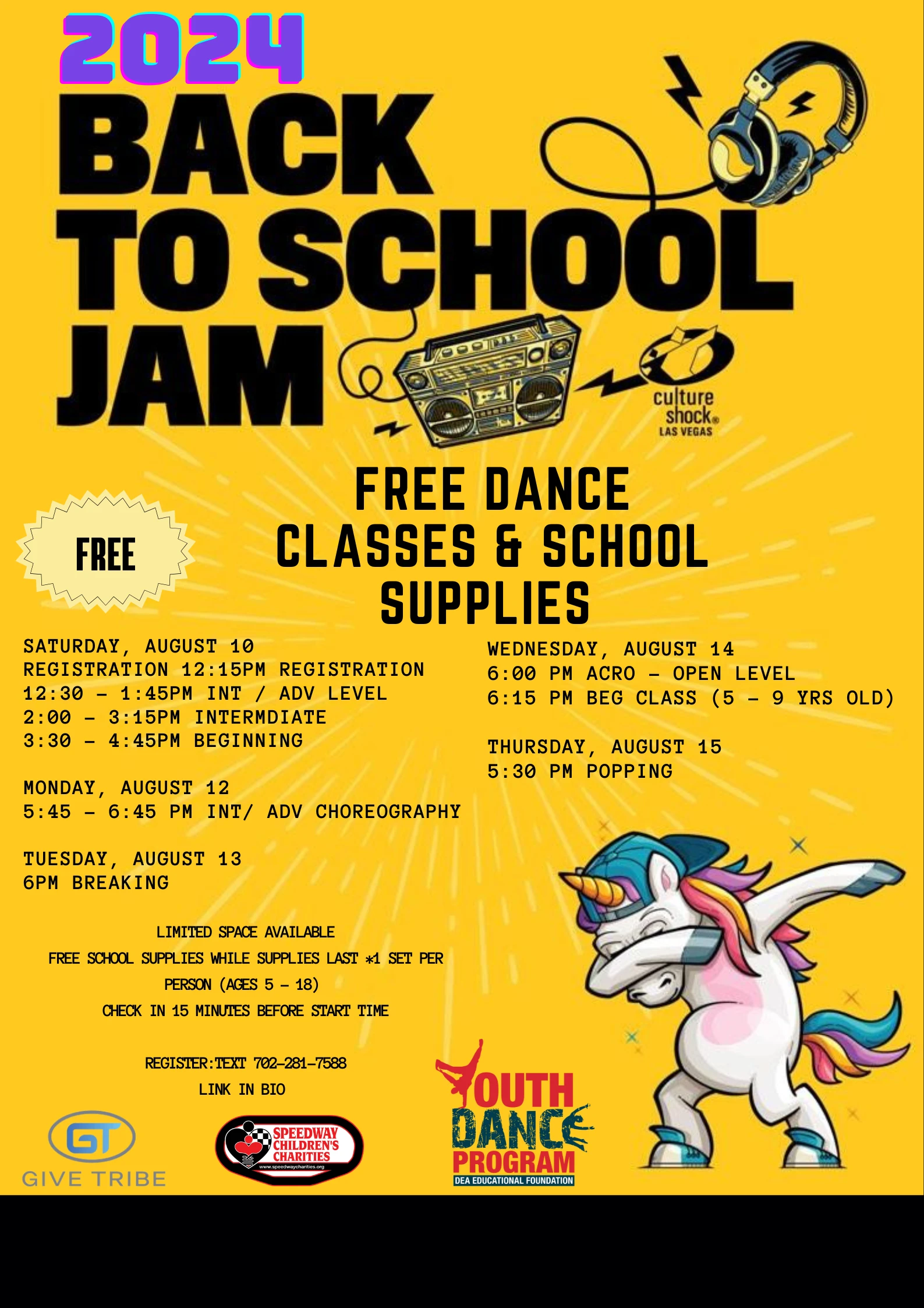 Back to School Jam 2024 flyer