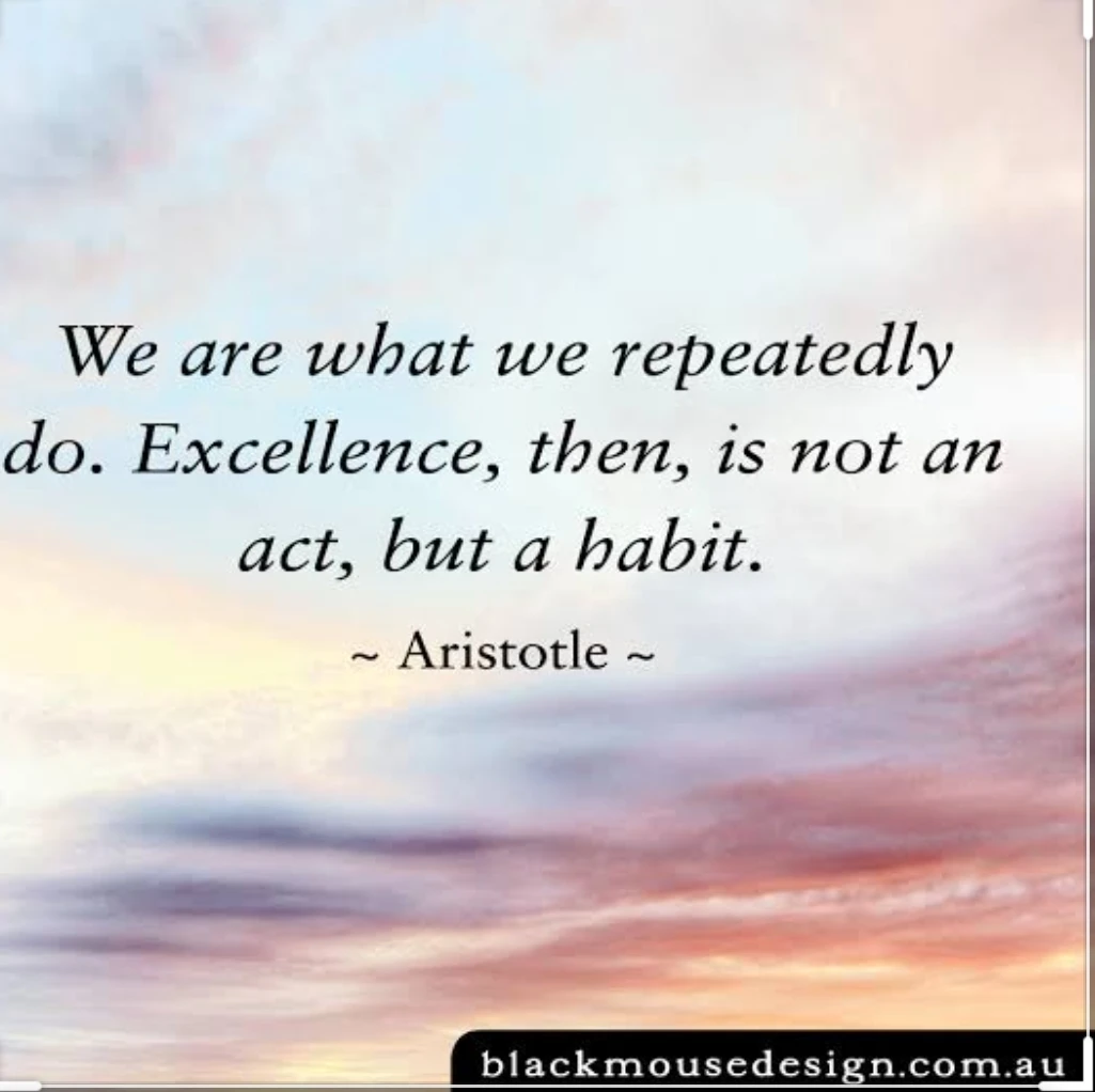 Excellence is a habit