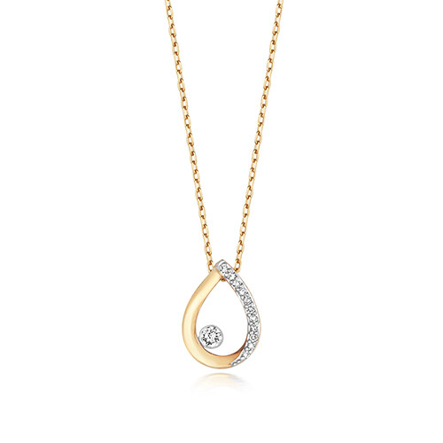 9ct gold and diamond pendant