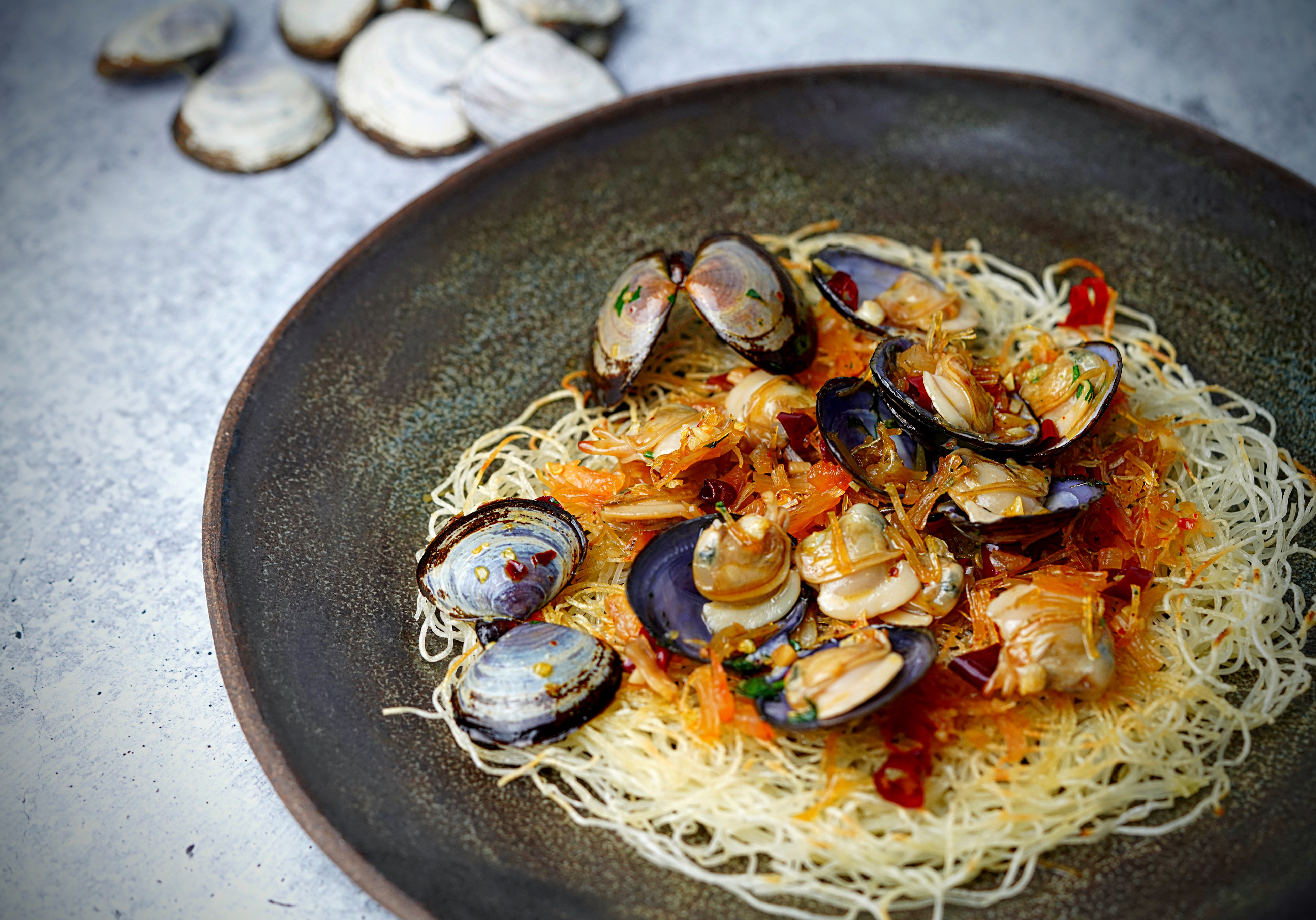 XO Crispy Rice Noodles & Clams