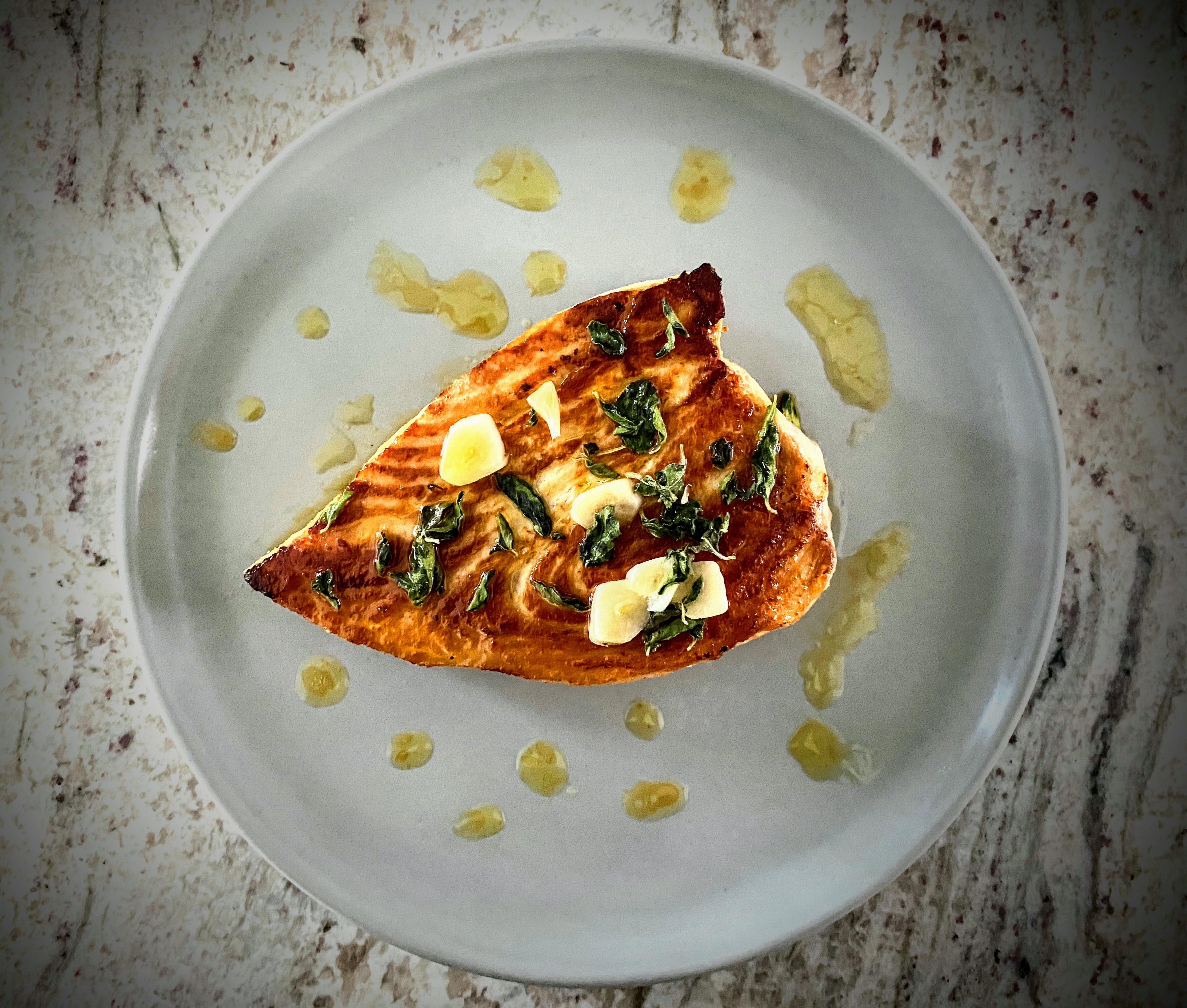 Swordfish Steak with Salmoriglio Sauce