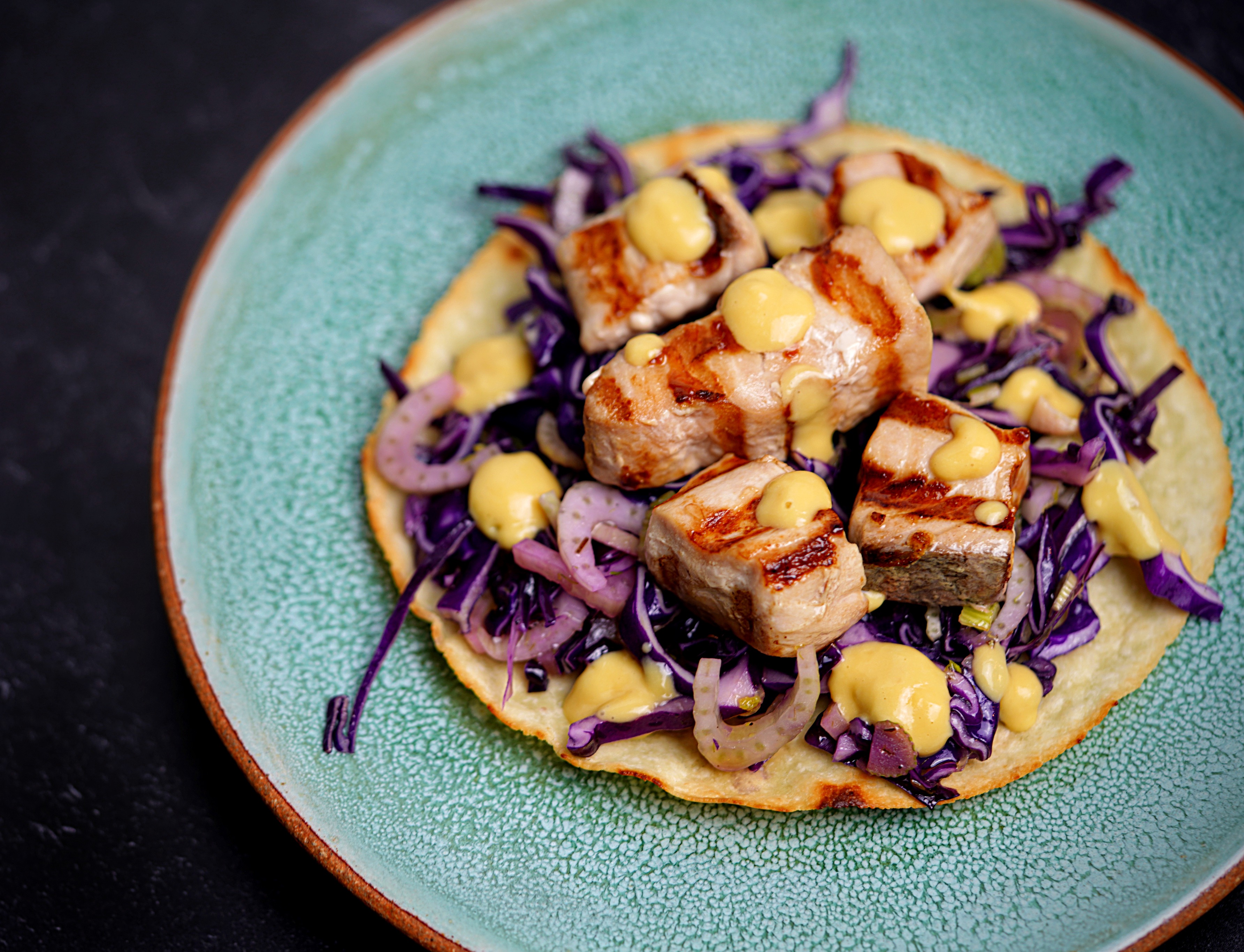 Keto Tostada with Grilled Mahi