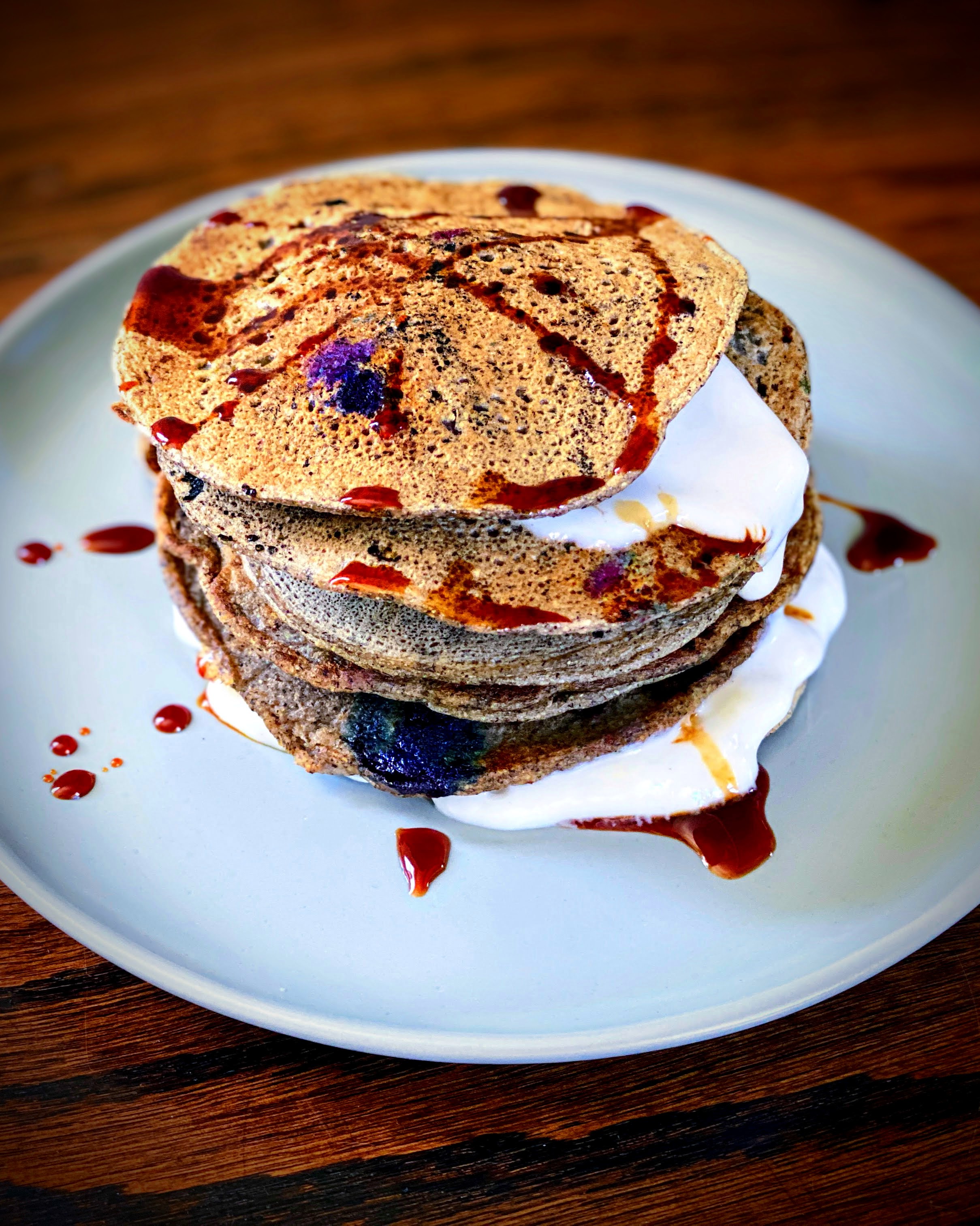 Vegan Blueberries Protein Pancakes