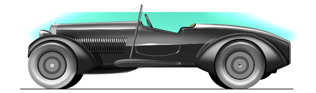 Alfa Romeo 6C 1750 Garavini Illustrazione di un'auto, Alfa Romeo 6C 1750 Garavini