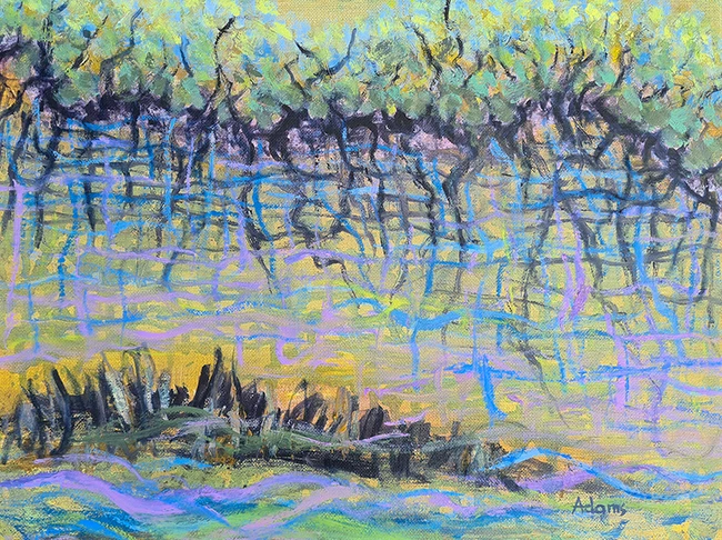 Mangrove Study, 2023, 30 x 40cm. Mangrove landscape.
