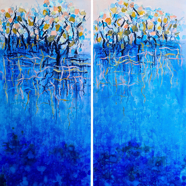 Mangrove landscape painting.