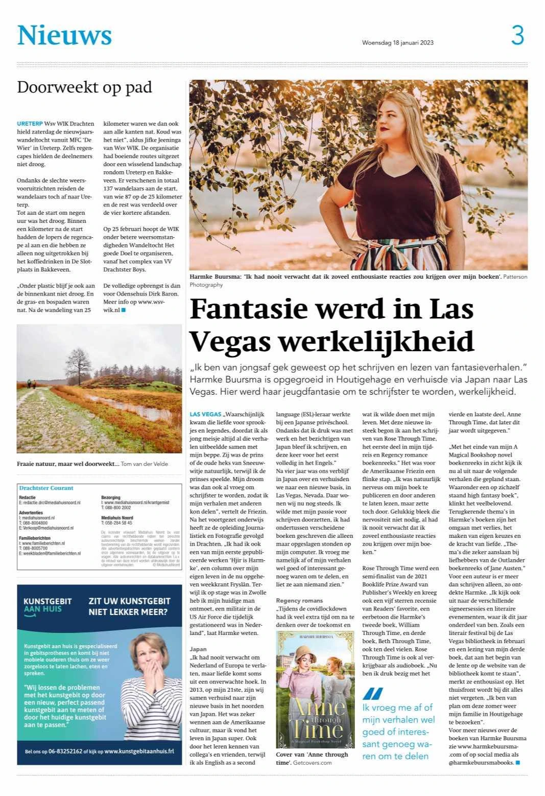 Feature in the Drachtster Courant (Dutch Newspaper)