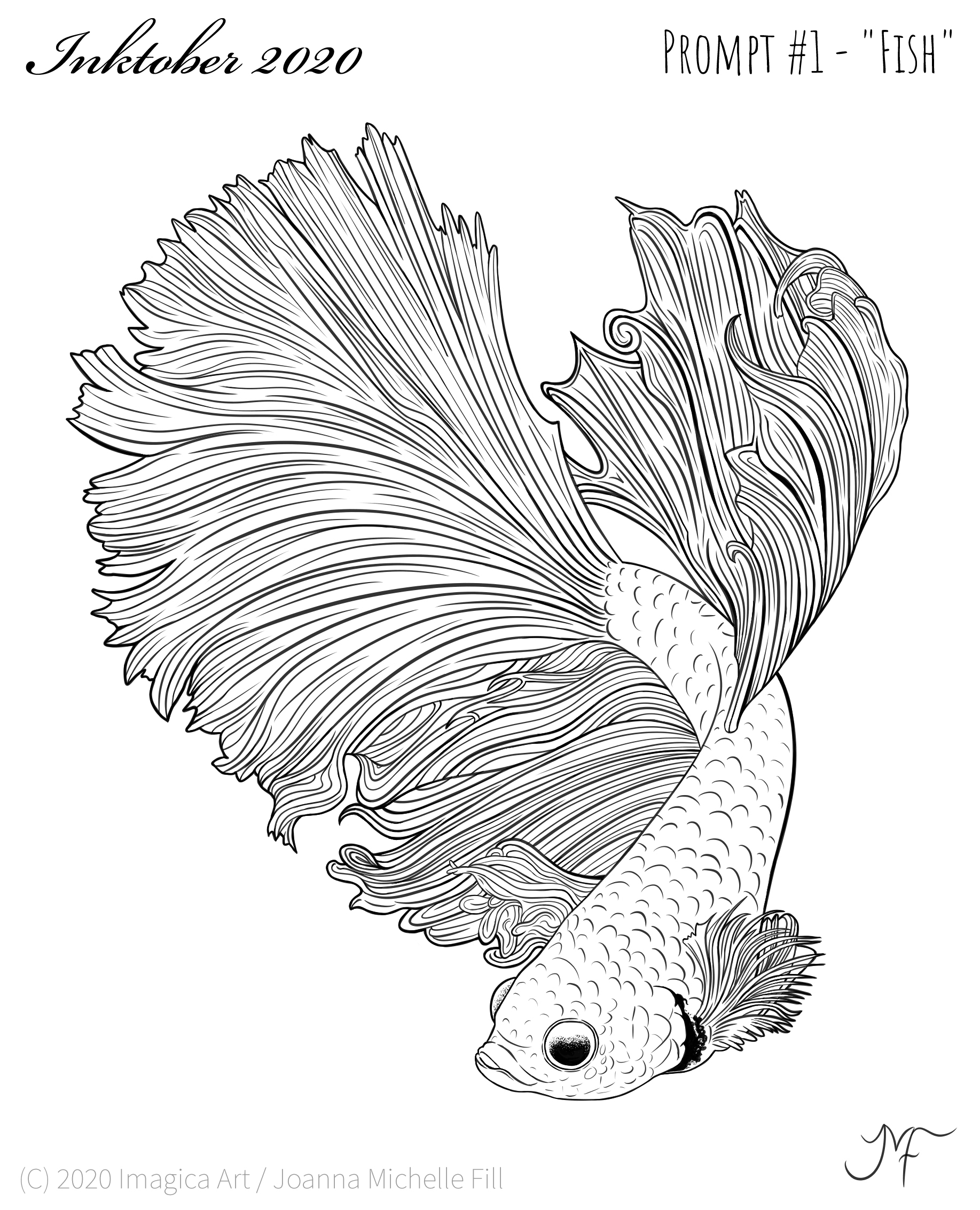 Inktober 2020 Betta Fish