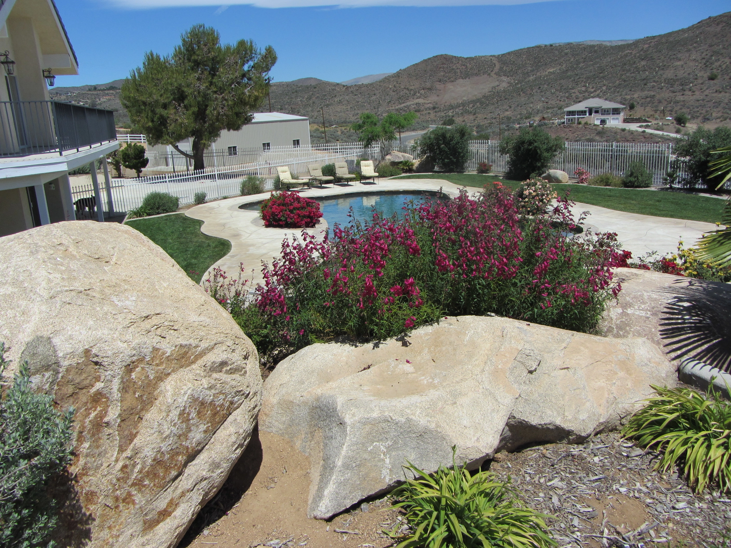 Boulders define this design Rocks in landscape design
