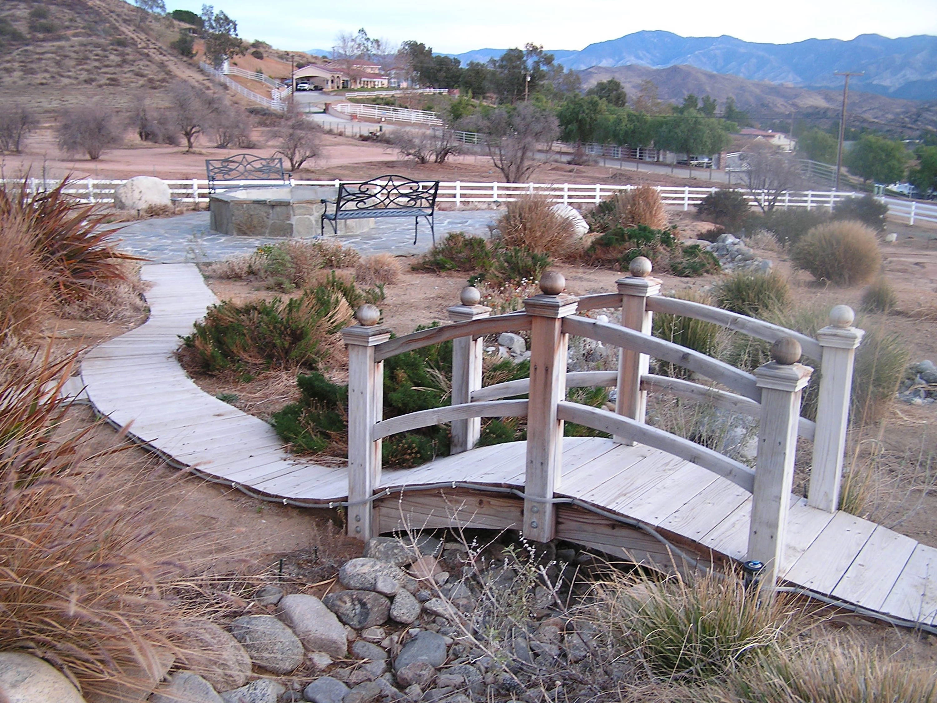 Bridge and desert landscape