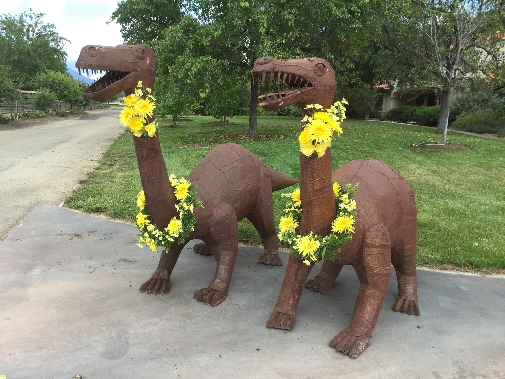 Add a little humor to your landcape Dinosaur whimsy