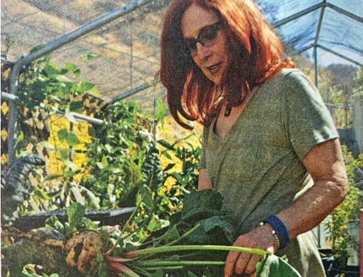 Jane Gates cropping vegetables