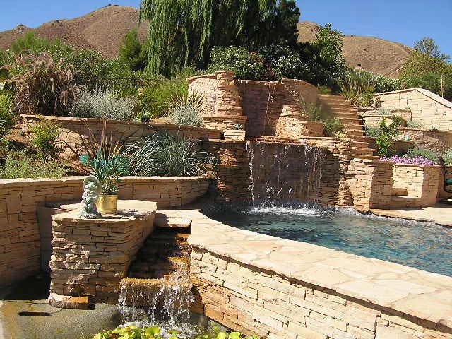 Design a Mediterranean landscape with planned water use Mediterranean landscape design