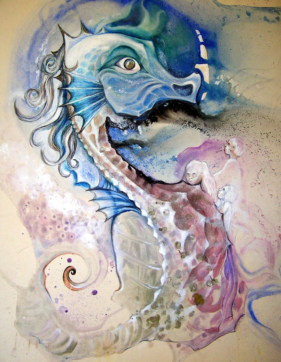 Seahorse painting by Jane Schwartz Gates