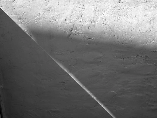 B&W shadows on a wall