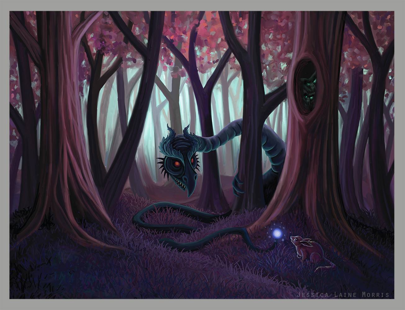 Jabberwocky Alice in Wonderland Dragon. Childrens book fantasy illustration.