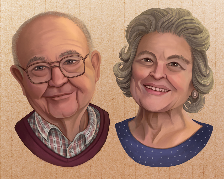 Digital Profile Picture Couple Portrait Painting Illustration Drawing