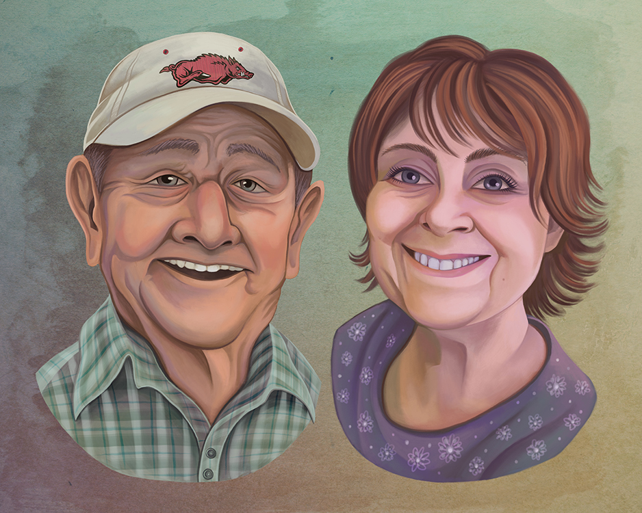 Digital Profile Picture Couple Portrait Painting Illustration Drawing