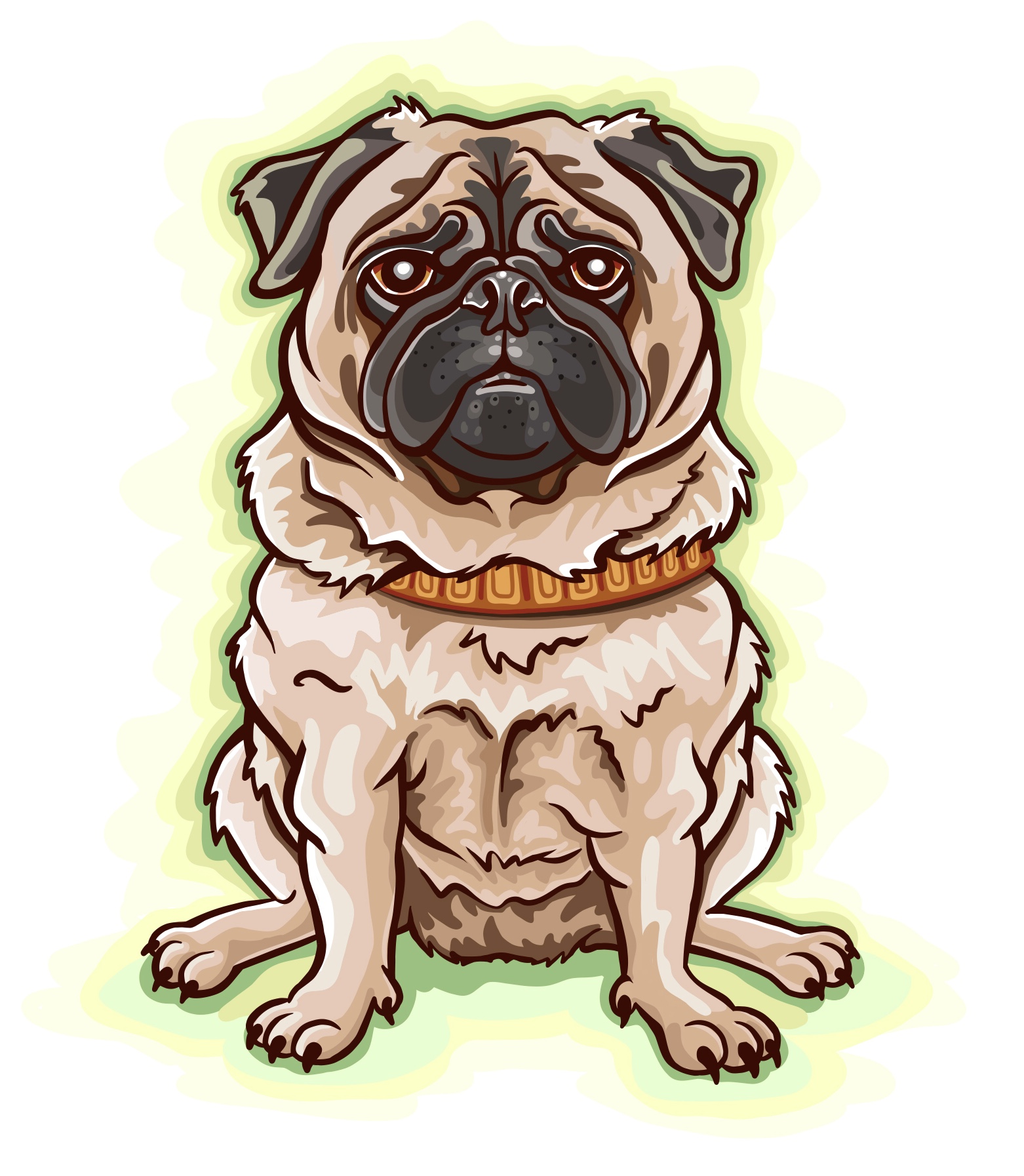 Pug Dog Cartoon Illustration Logo Graphic by Jessica Laine Morris