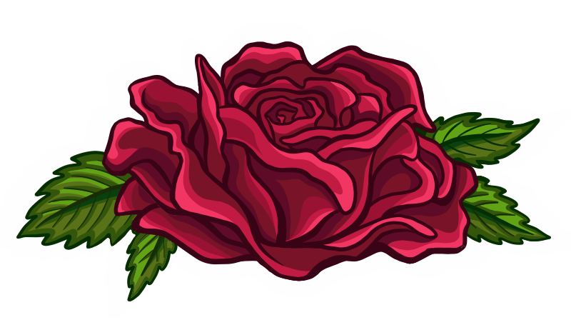 Bold Floral Red Rose Cartoon Illustration Logo Graphic by Jessica Laine Morris Indiana