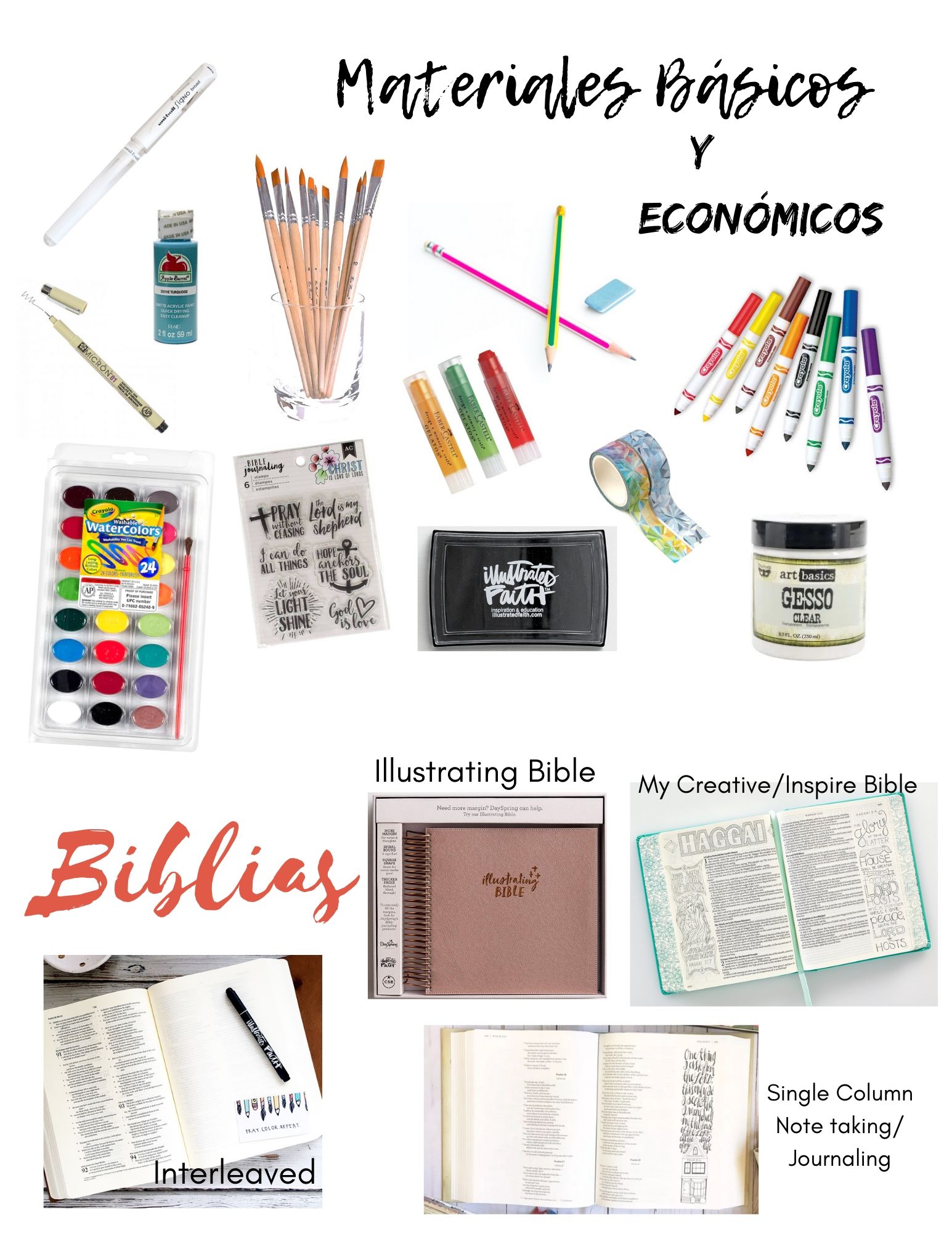 Materiales Básicos de Bible Journaling